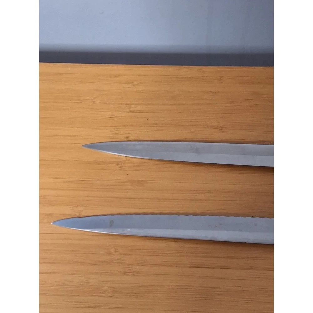 Vintage‎ Pair Of Wooden Handle Knives. Mighty Oak By Imperial & Lifetime Cutlery